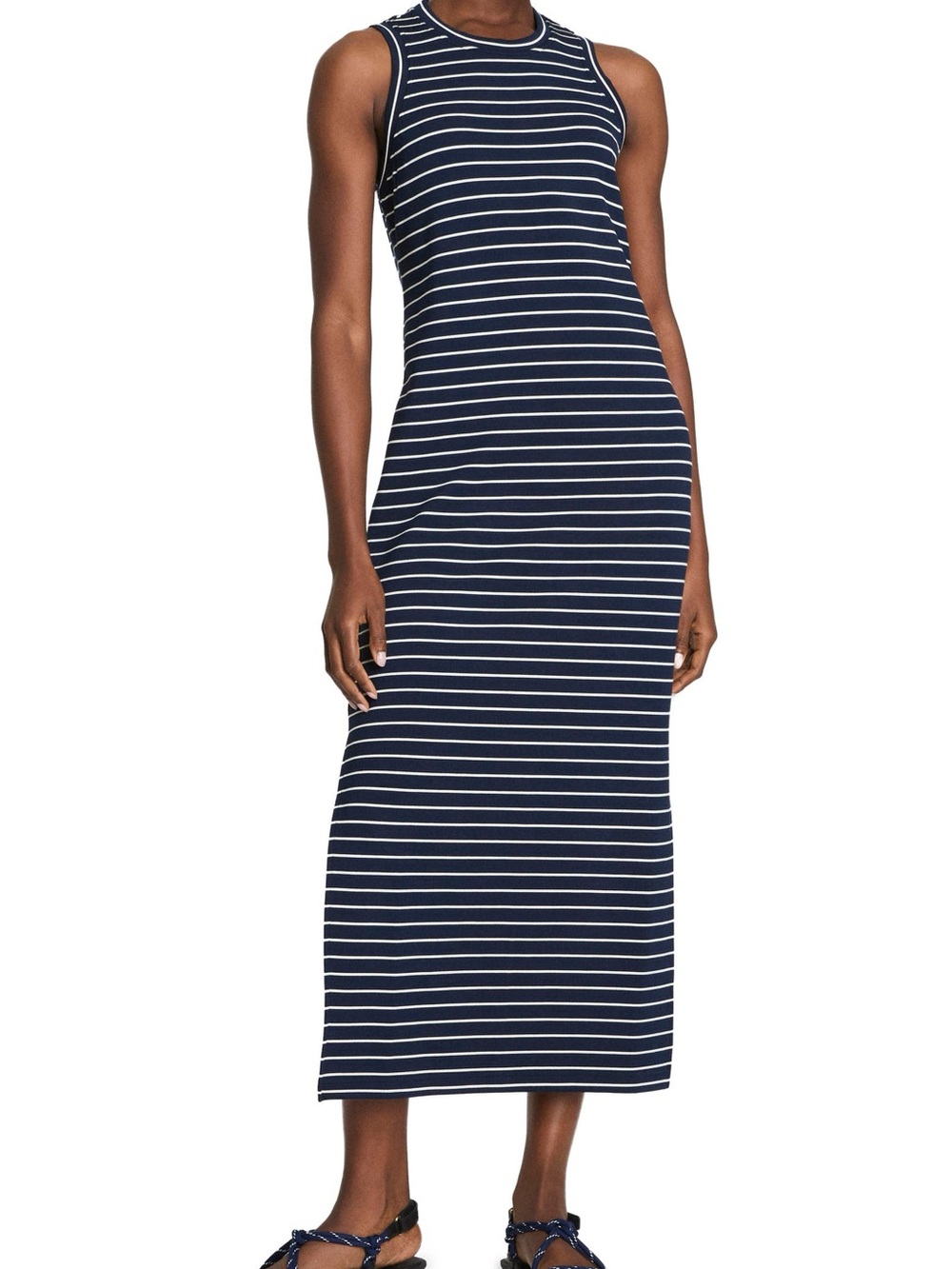 SPANX AirEssentials Stripe Sleeveless UPF 50+ Tank Maxi Dress | Size XL